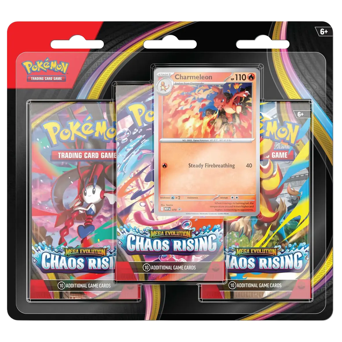Pokemon TCG ME04 Chaos Rising 3pack Blister Charmeleon