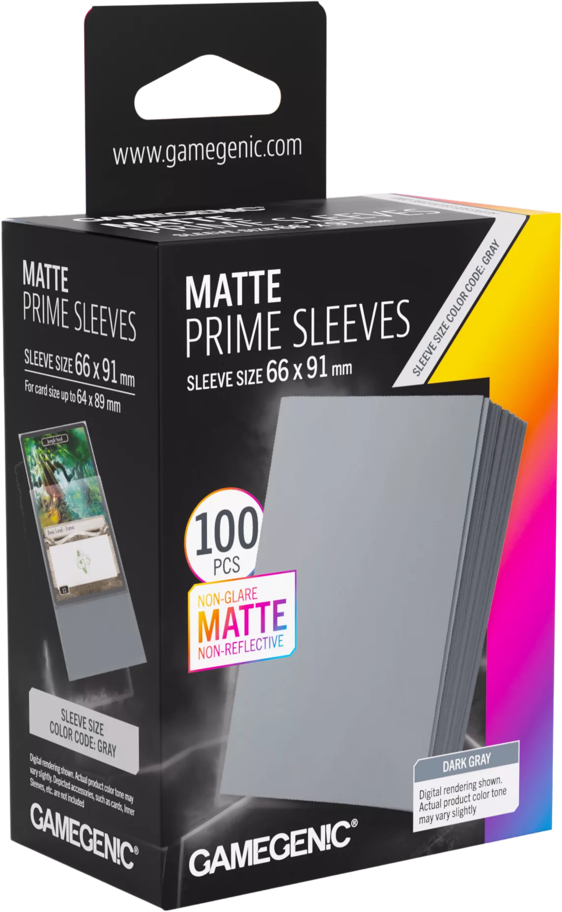 Gamegenic: Matte Prime Sleeves (66x91 mm) - Dark Gray - 100 sztuk
