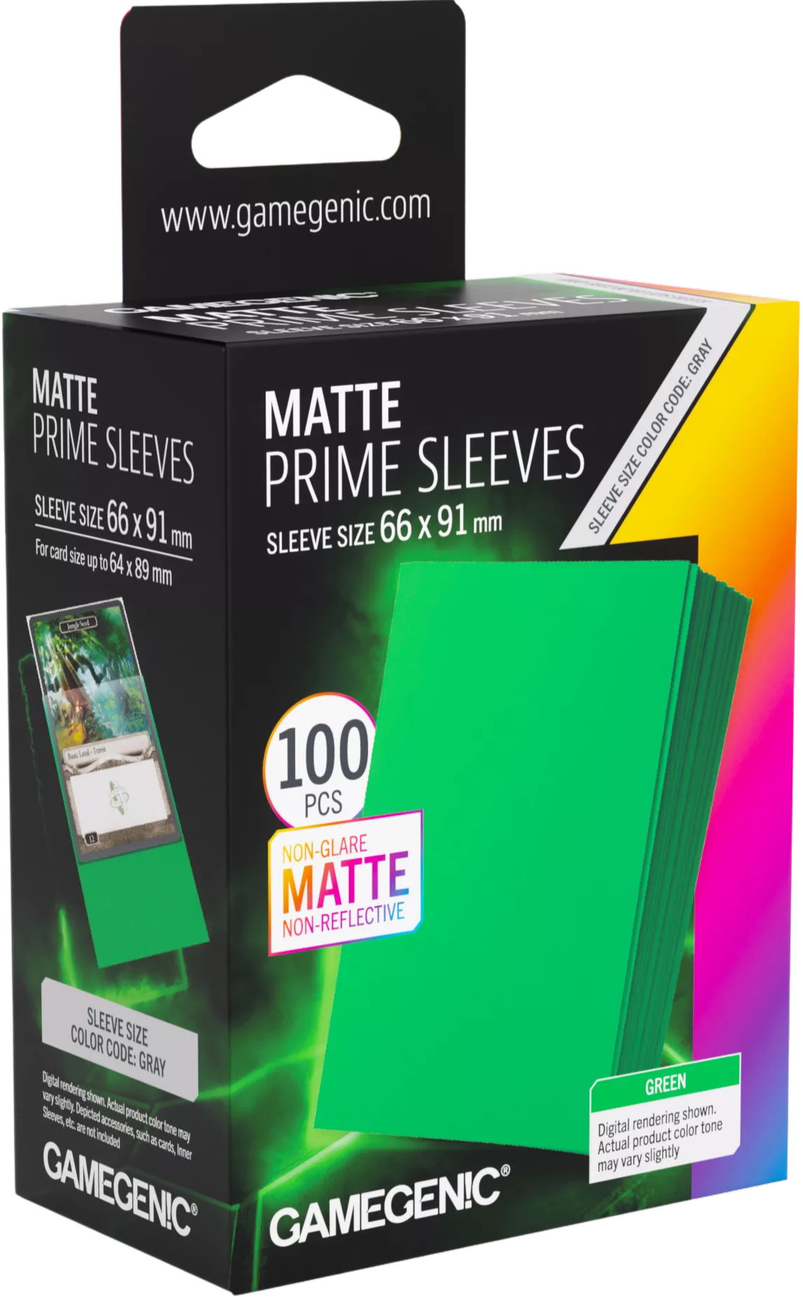 Gamegenic: Matte Prime Sleeves (66x91 mm) - Green - 100 sztuk