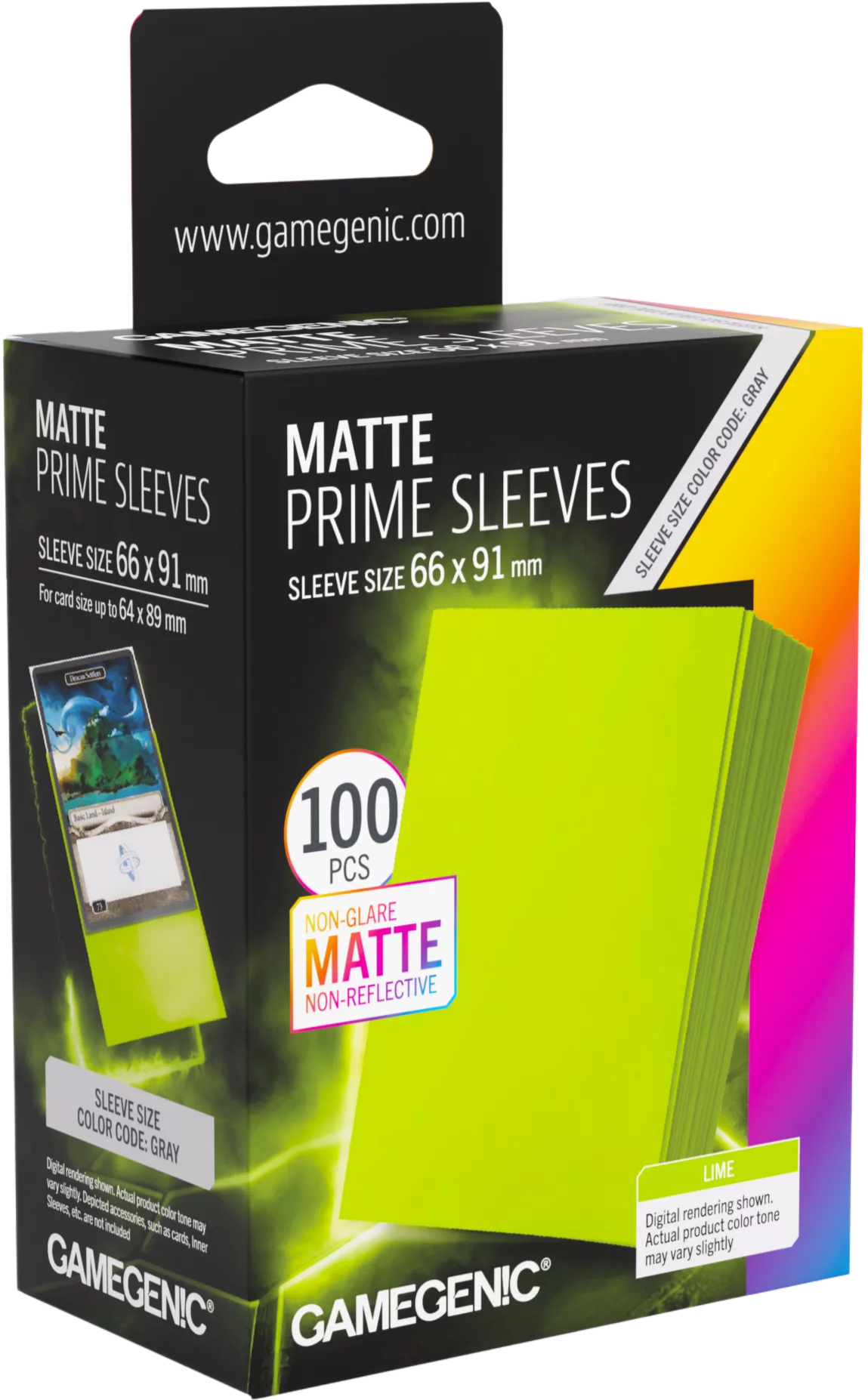 Gamegenic: Matte Prime Sleeves (66x91 mm) - Lime - 100 sztuk
