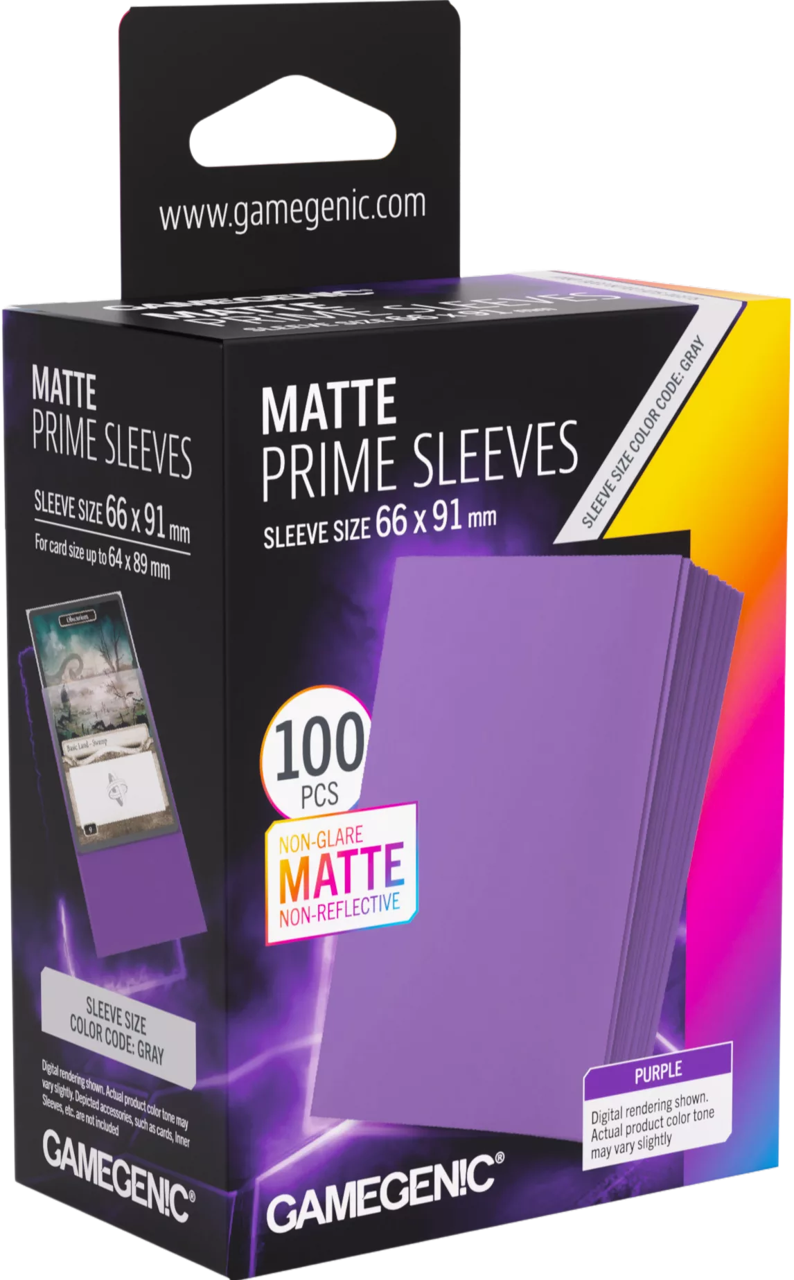 Gamegenic: Matte Prime Sleeves (66x91 mm) - Purple - 100 sztuk