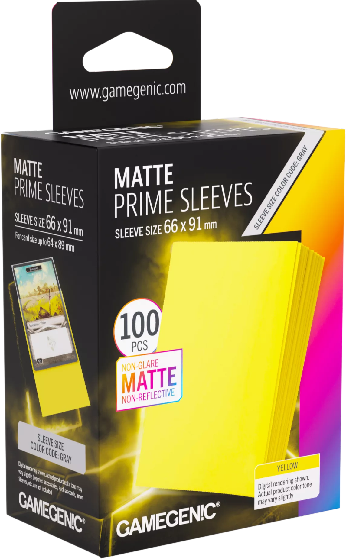 Gamegenic: Matte Prime Sleeves (66x91 mm) - Yellow - 100 sztuk