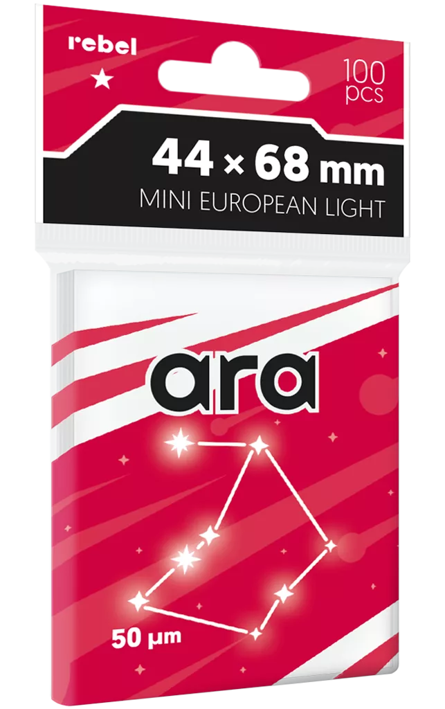Koszulki na karty Rebel (44x68 mm) Ara Light, 100 sztuk