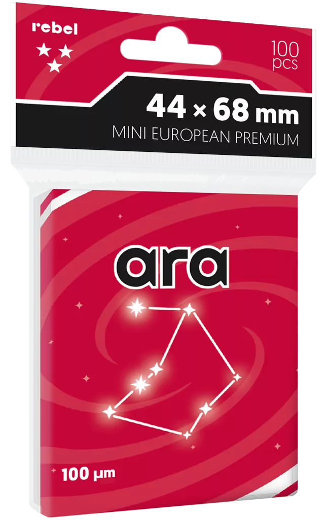 Koszulki na karty Rebel (44x68 mm) Ara Premium, 100 sztuk