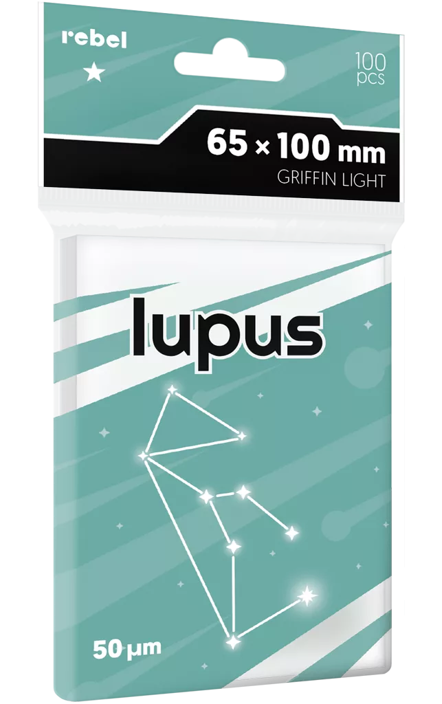 Koszulki na karty Rebel (65x100 mm) Lupus Light, 100 sztuk